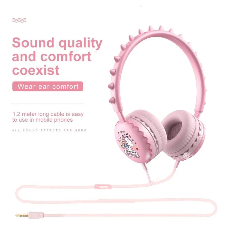 Cartoon Stereo Headphones With Mic Y19 - Cute Rabbit