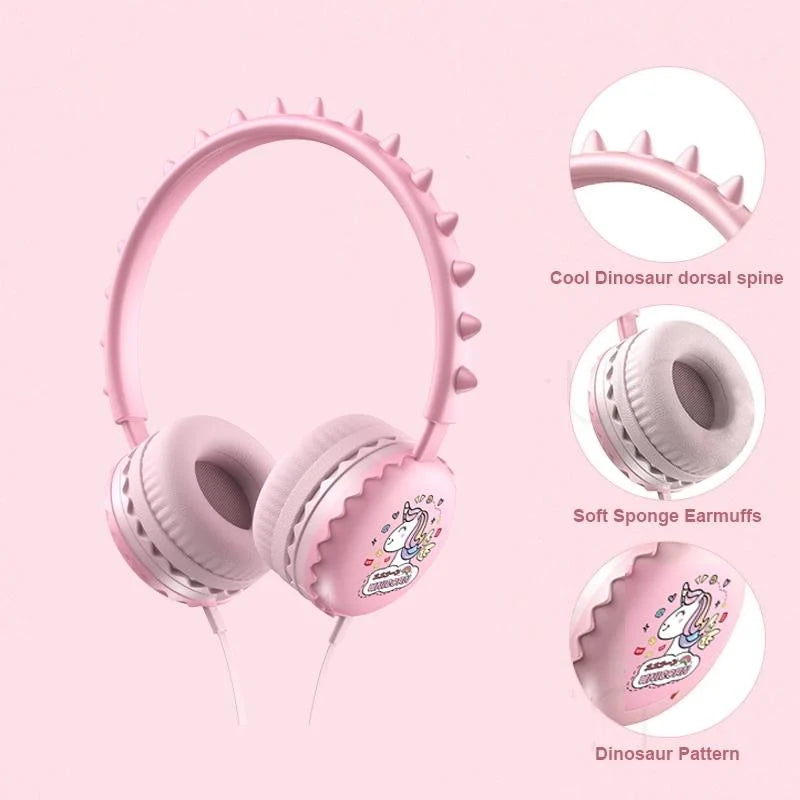 Cartoon Stereo Headphones With Mic Y19 - Luckey Duck