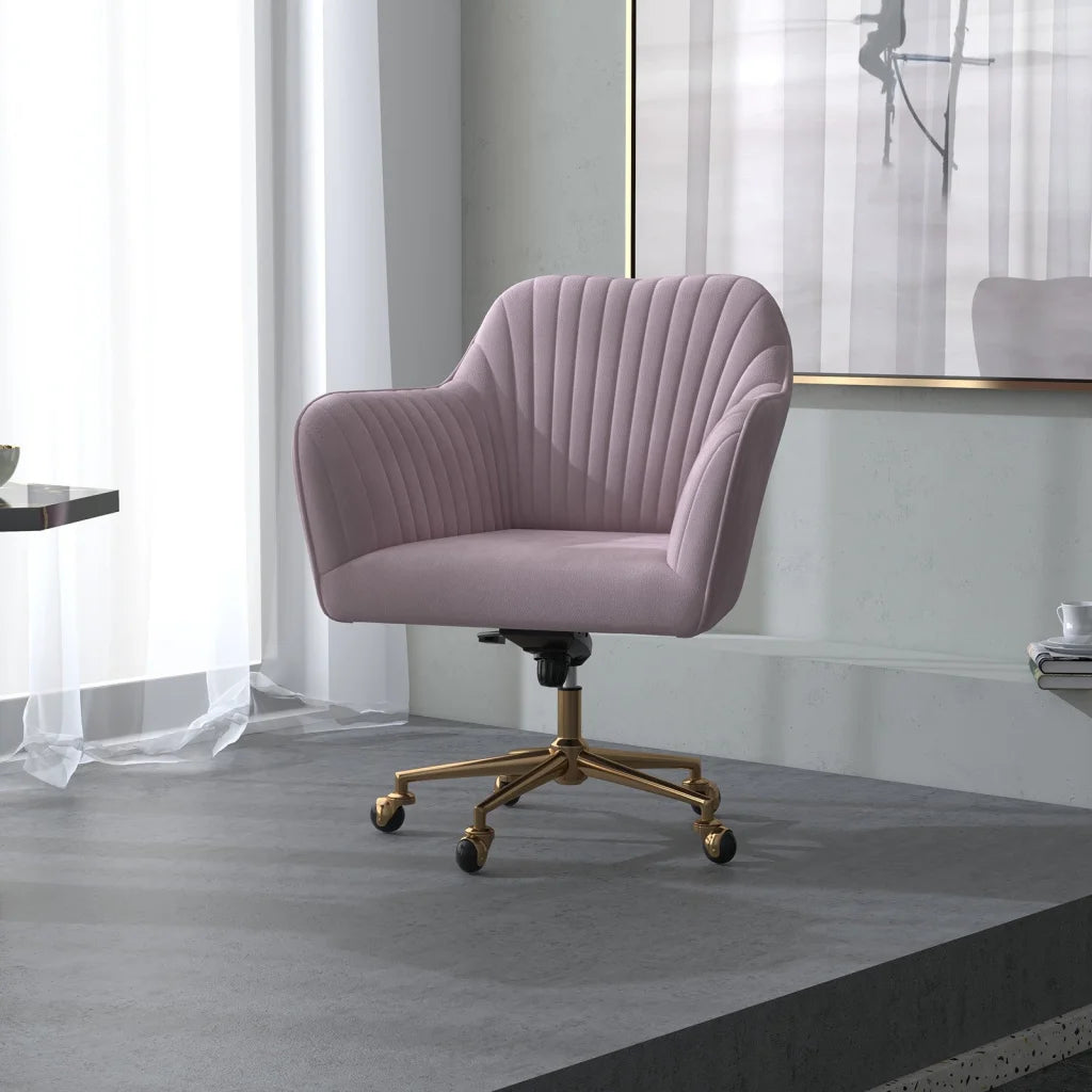 Casa Decor Arles Velvet Office Chair Mid Back Swivel Height