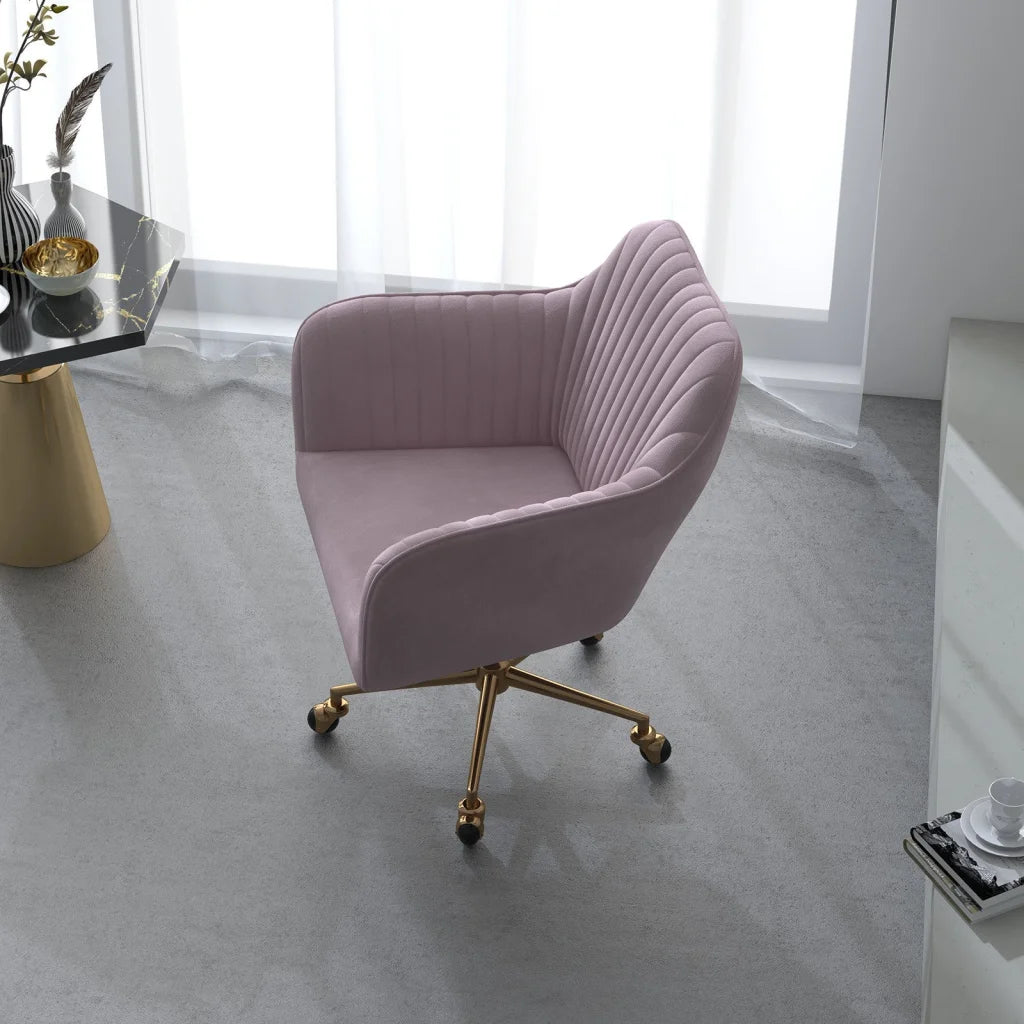 Casa Decor Arles Velvet Office Chair Mid Back Swivel Height