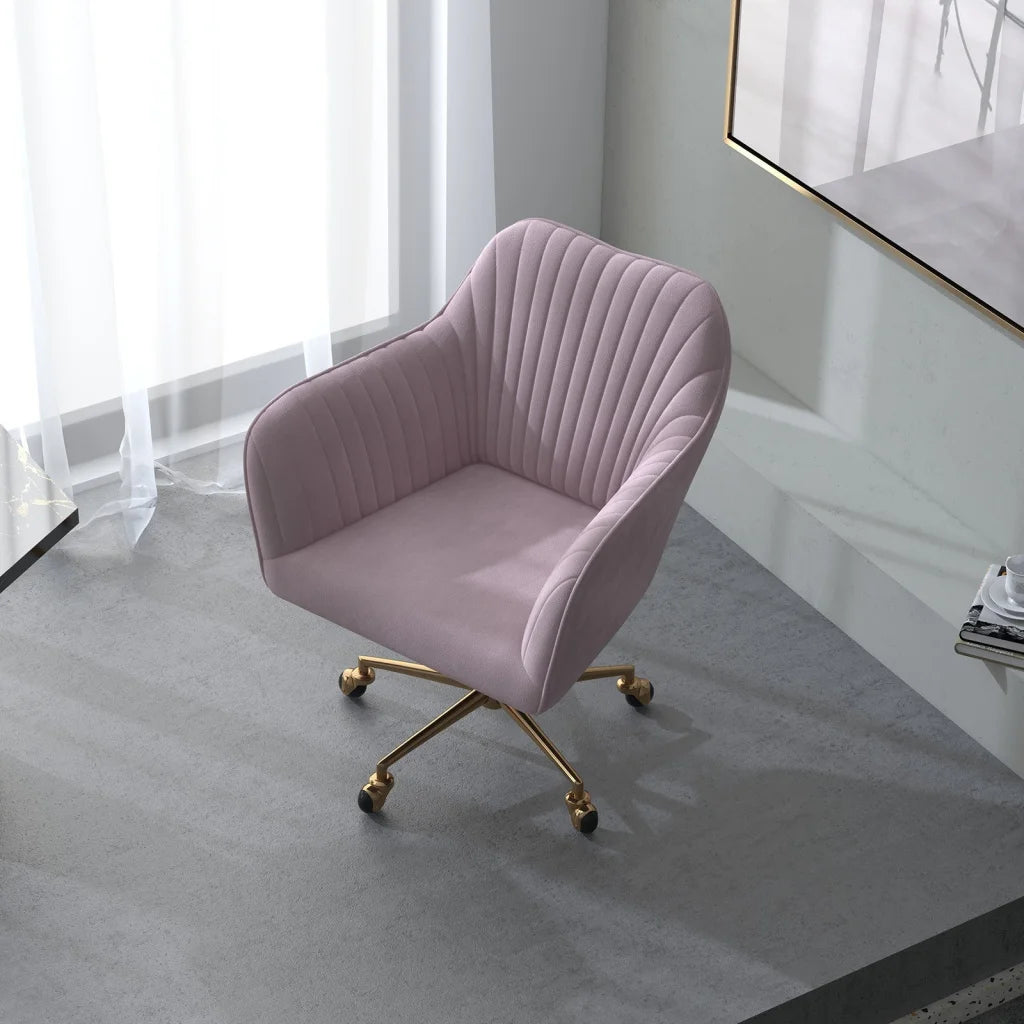 Casa Decor Arles Velvet Office Chair Mid Back Swivel Height