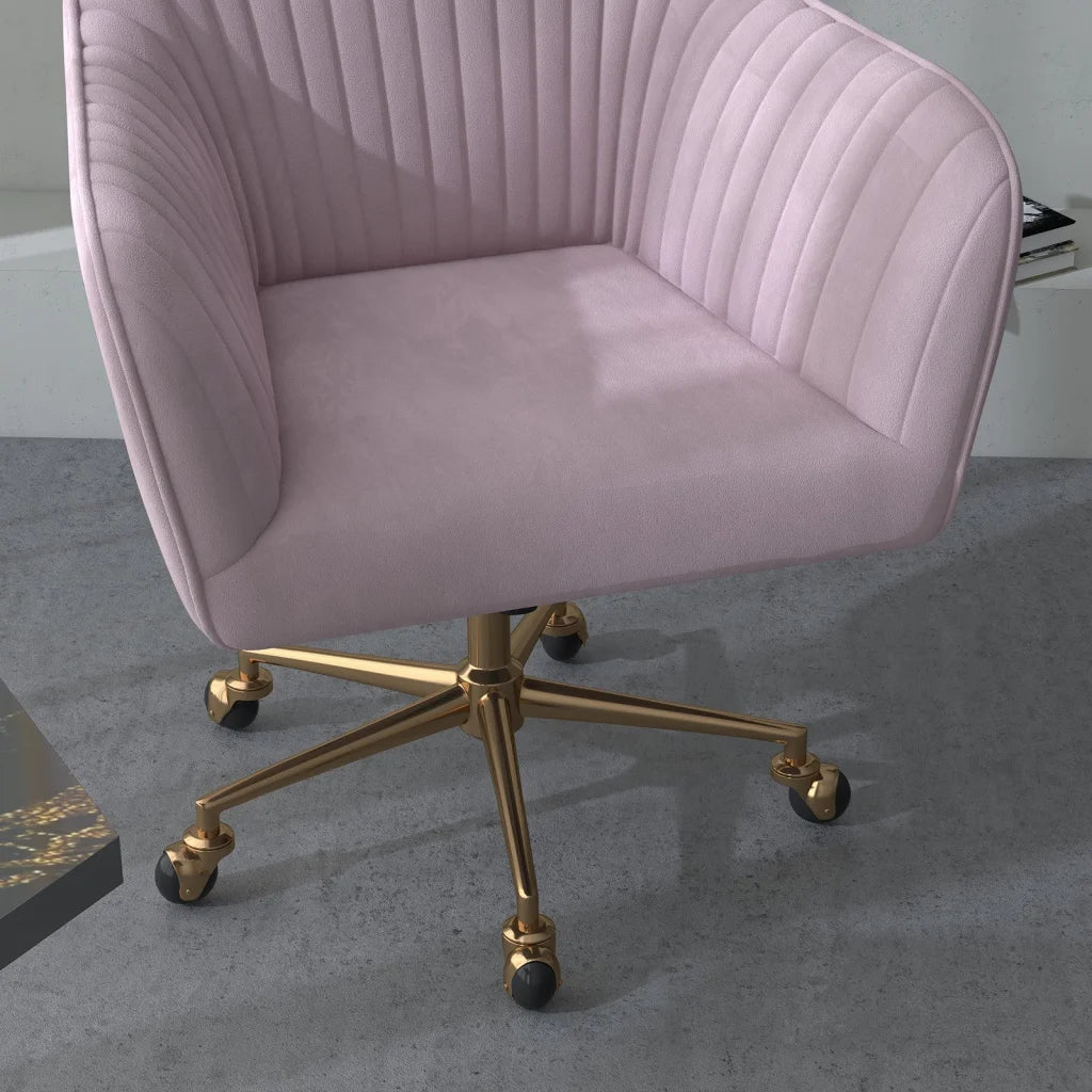 Casa Decor Arles Velvet Office Chair Mid Back Swivel Height
