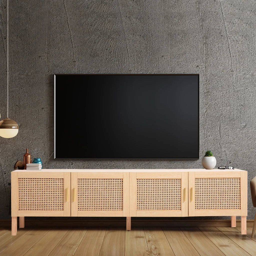 Rattan storage cabinet with multiple compartments and lock mechanism