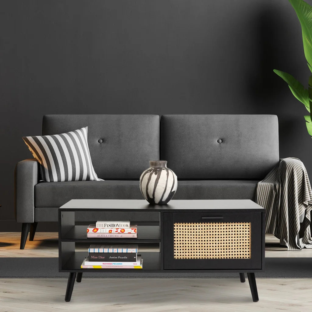 Casa Decor Tulum Rattan Coffee Table Storage Drawer