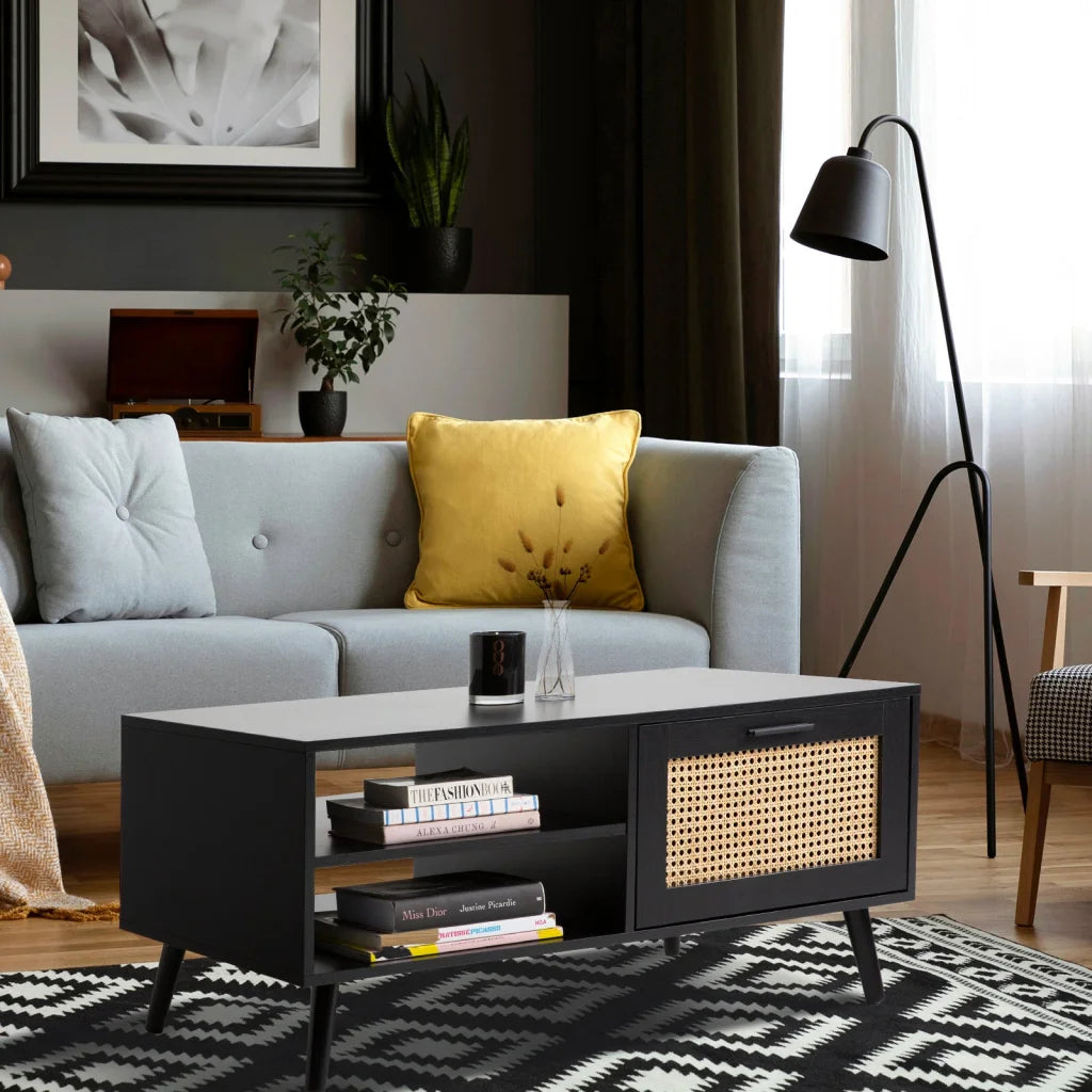 Casa Decor Tulum Rattan Coffee Table Storage Drawer