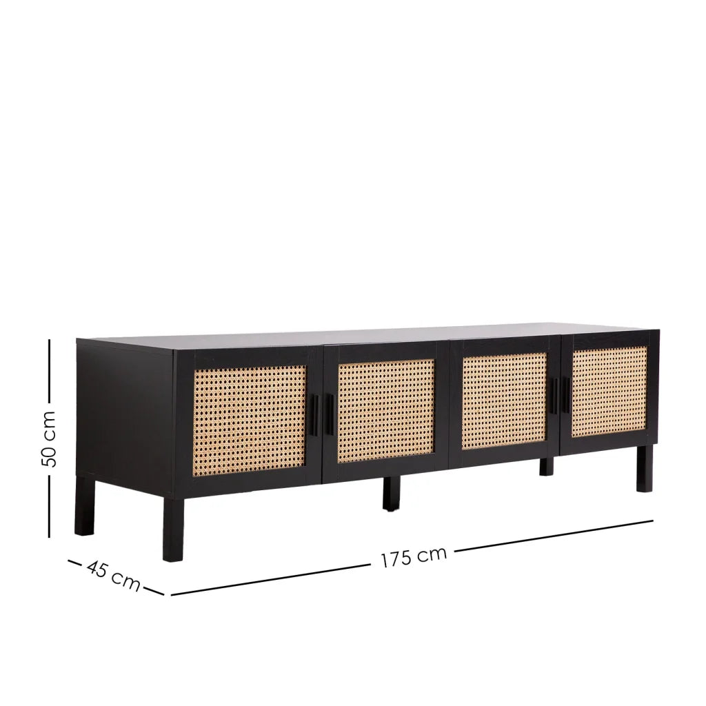 Casa Decor Tulum Rattan Entertainment Unit TV Stand Cabinet