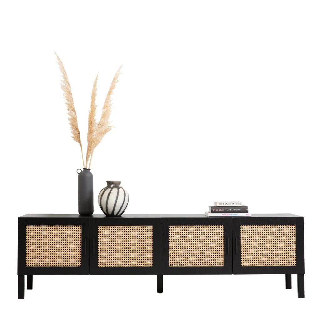 Casa Decor Tulum Rattan Entertainment Unit TV Stand Cabinet