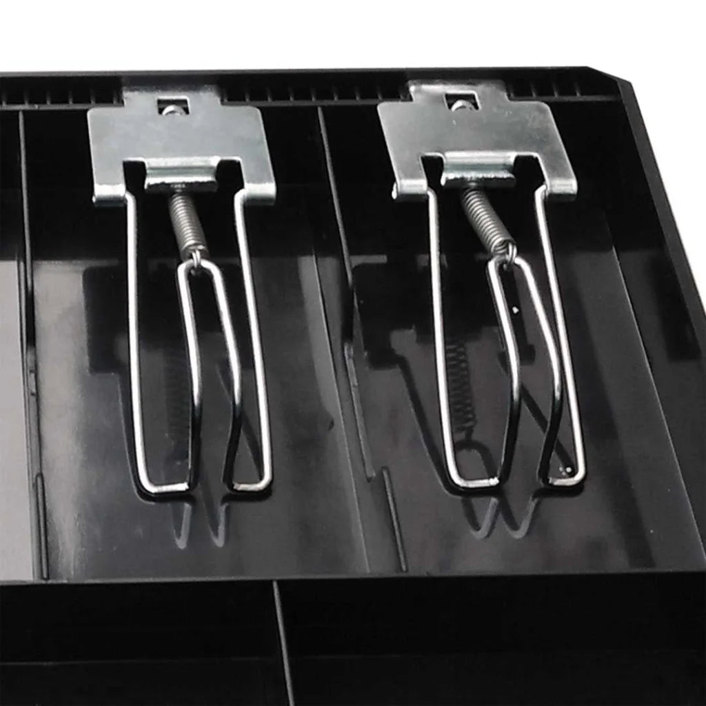 Cash Tray 4 Bills 8 Coins with Lockable Lid Heavy Duty Spare Tray - Black - Premium