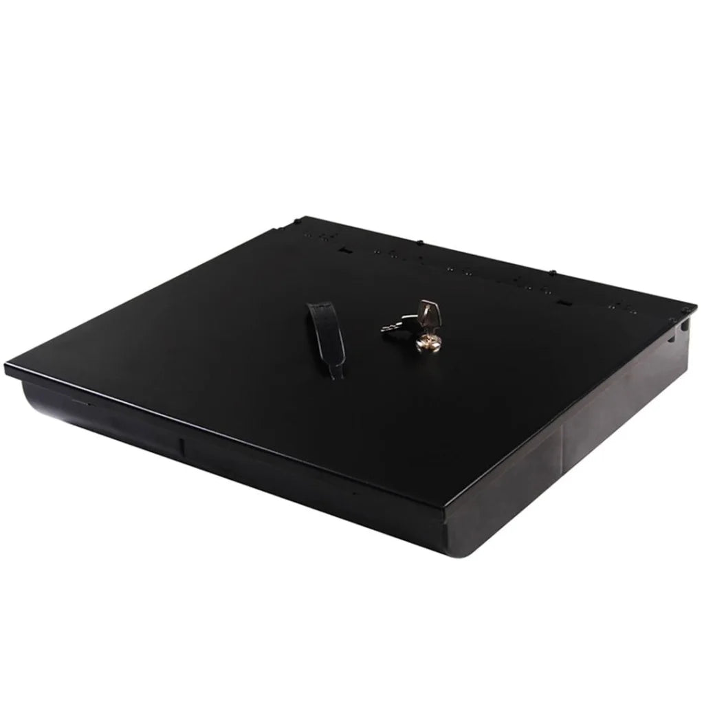 Cash Tray 4 Bills 8 Coins with Lockable Lid Heavy Duty Spare Tray - Black - Premium