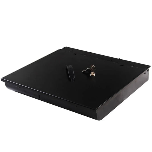 Cash Tray 4 Bills 8 Coins with Lockable Lid Heavy Duty Spare Tray - Black - Premium
