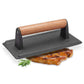 Cast Iron Bacon Press Premium Meat Steak Grill BBQ Weight with Wood Handle
