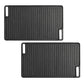 Cast Iron BBQ Grill Plate 2X 45cm Rectangular Portable Fry Cooking Pan Tray with Handle