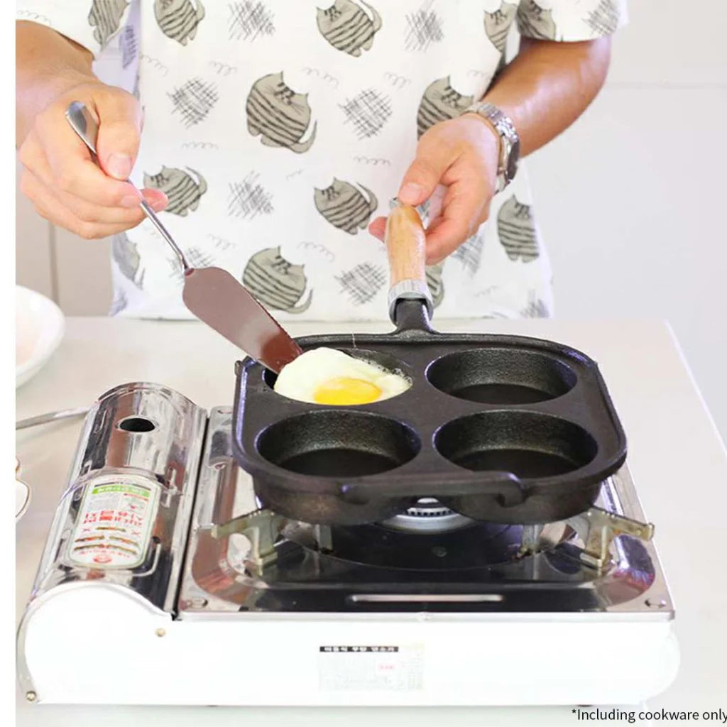 Cast Iron Breakfast Pan Premium 4 Mold Pancake Omelette Fry Skillet
