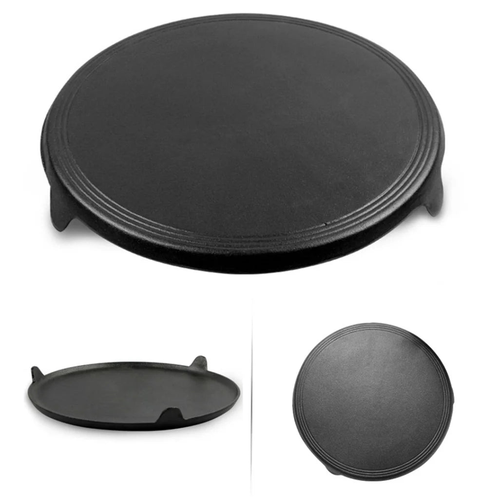 Cast Iron Crepes Pan 2X 33CM Reversible Round Baking Cookie Pancake Pizza Bakeware