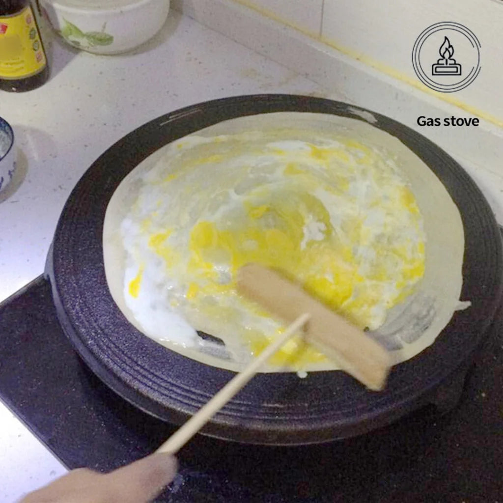 Cast Iron Crepes Pan 33CM Reversible Round Baking Cookie Pancake Pizza Bakeware