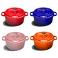 Cast Iron Enamel Porcelain Stewpot Premium 24cm Casserole Cooking Pot with Lid 3.6L - Orange