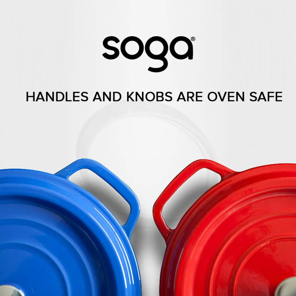 Cast Iron Enamel Porcelain Stewpot Premium 26cm Casserole Cooking Pot with Lid 5L - Orange