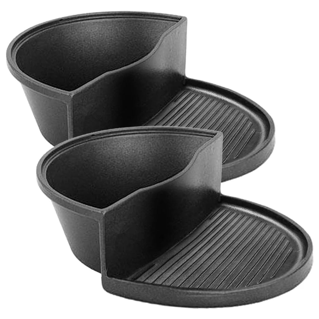 Cast Iron Fry Pan Set Premium 2X 2-in-1 Ribbed BBQ Griddle & Steamboat Hot Pot
