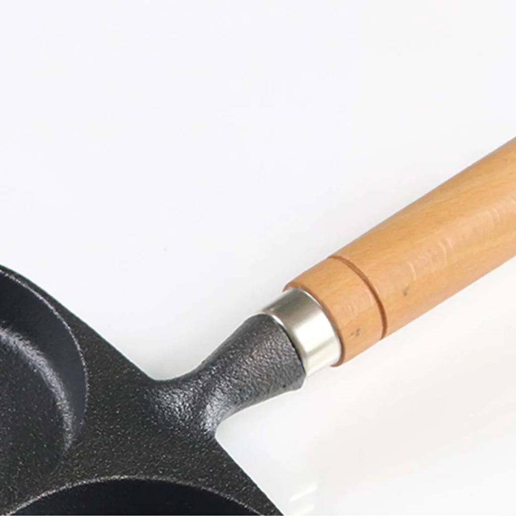 Cast Iron Fry Pan Set Premium 2X 3 Mold Breakfast Pancake Omelette Fry Skillet