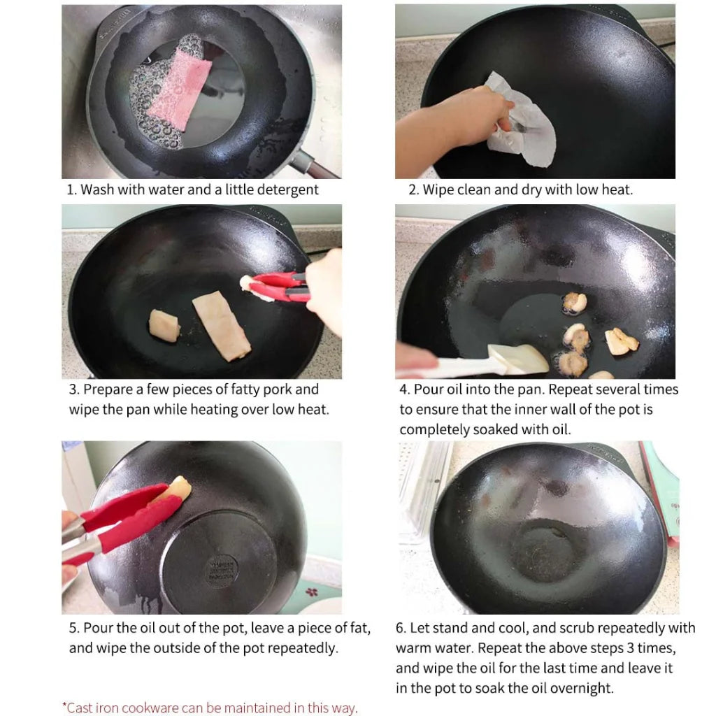 Cast Iron Fry Pan Set Premium 2X 3 Mold Breakfast Pancake Omelette Fry Skillet