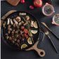 Cast Iron Fry Pan Set Premium 2X 30cm Ribbed Steak Sizzle Skillet Coating Platter