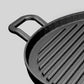 Cast Iron Fry Pan Set Premium 2X 30cm Ribbed Steak Sizzle Skillet Coating Platter