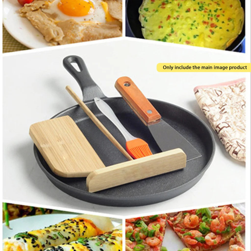 Cast Iron Frying Pan Premium 26cm Round Skillet Griddle Sizzle Platter