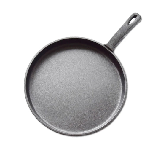 Cast Iron Frying Pan Premium 26cm Round Skillet Griddle Sizzle Platter