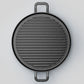 Cast Iron Frying Pan Premium 28cm Ribbed Skillet Coating Steak Sizzle Platter