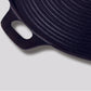 Cast Iron Frying Pan Premium 35cm Round Ribbed Skillet Steak Sizzle Platter with Handle