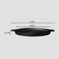 Cast Iron Frying Pan Premium 35cm Round Ribbed Skillet Steak Sizzle Platter with Handle