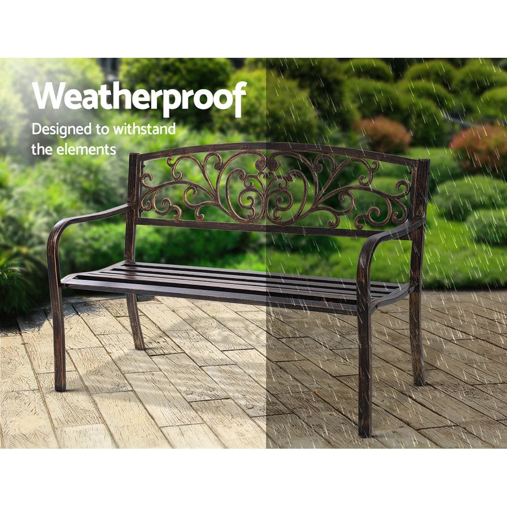 Cast Iron Garden Bench Bronze - Garden Furniture