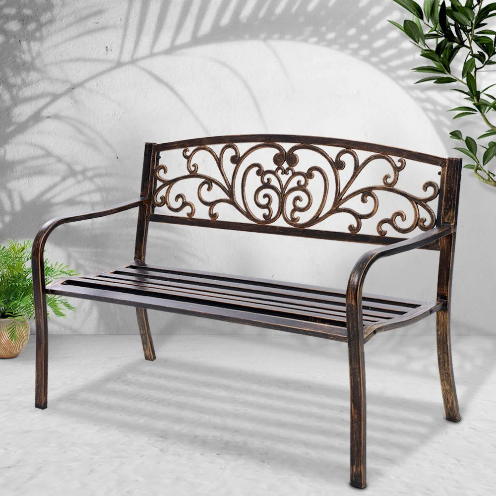 Cast Iron Garden Bench Bronze - Garden Furniture