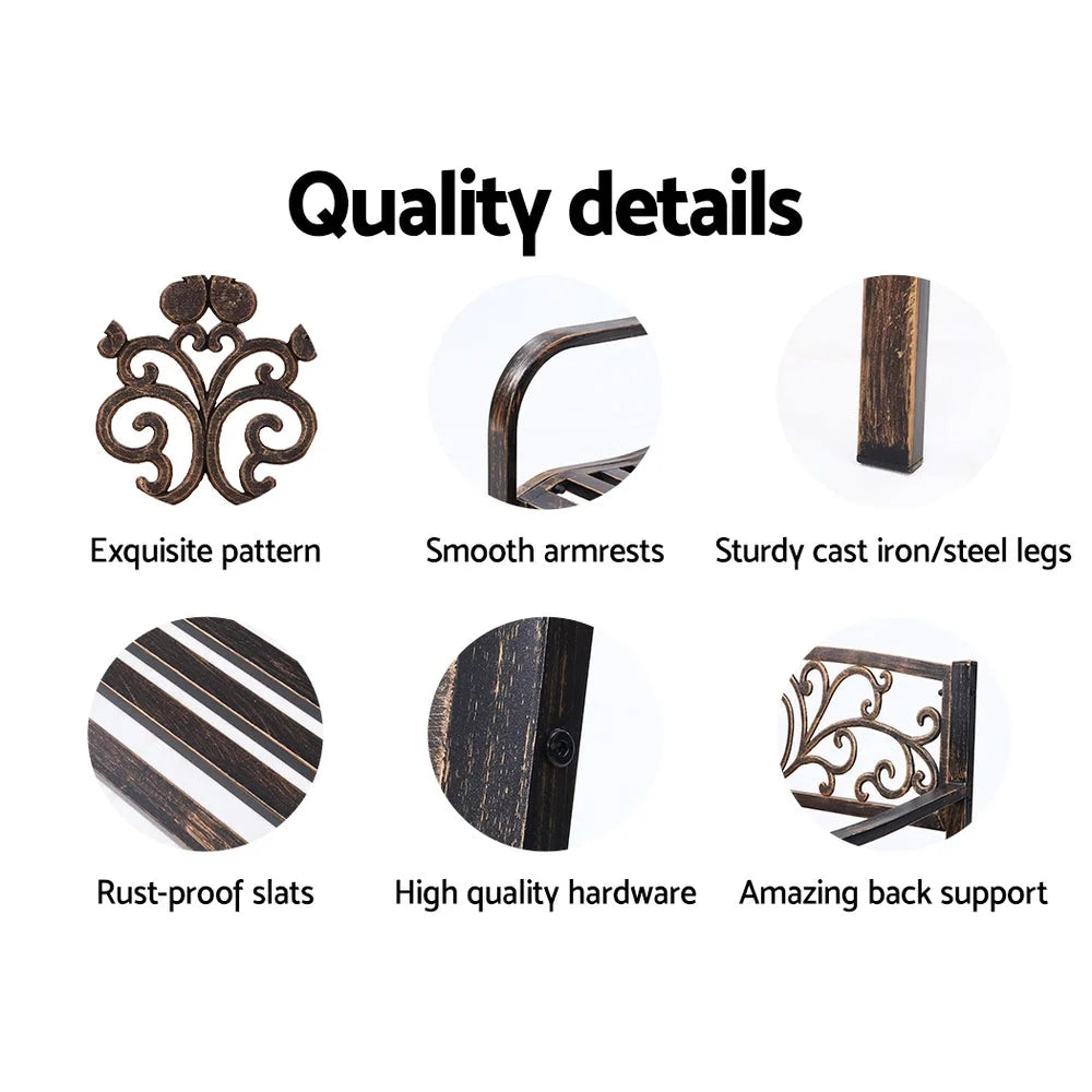 Cast Iron Garden Bench Bronze - Garden Furniture