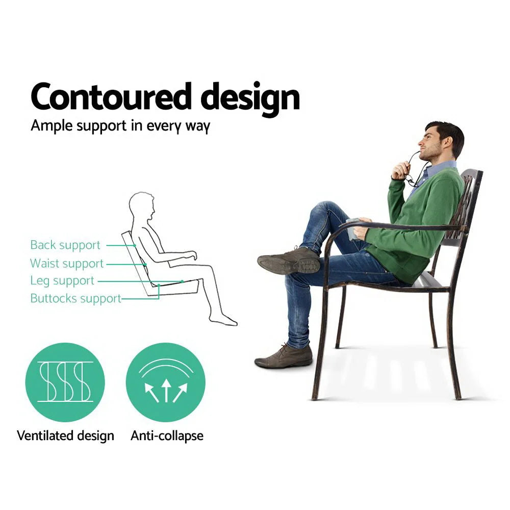 Cast Iron Garden Bench Bronze - Garden Furniture