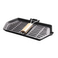 Cast Iron Griddle Grill Frying Pan Rectangular with Folding Wooden Handle