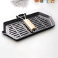 Cast Iron Griddle Grill Frying Pan Rectangular with Folding Wooden Handle