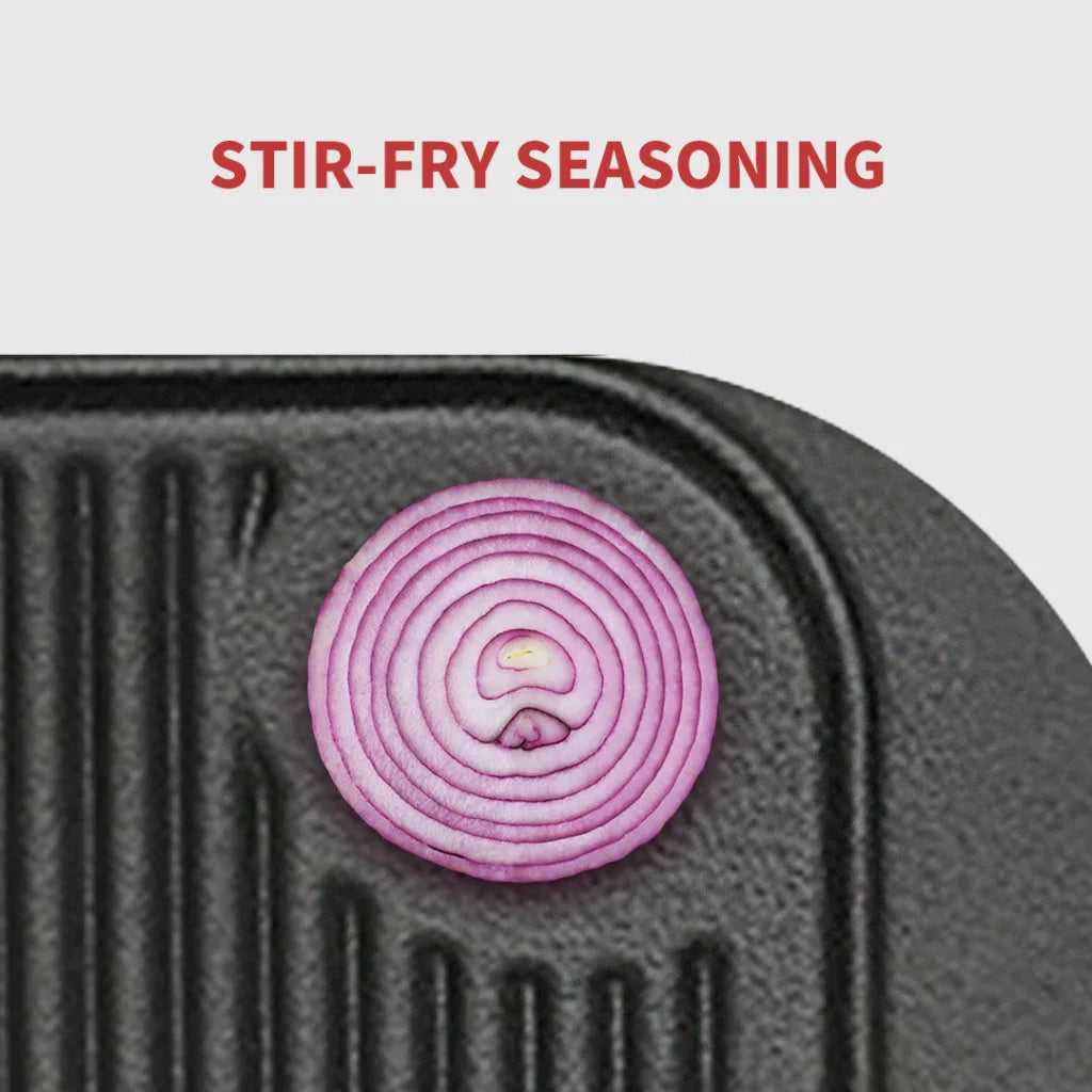 Cast Iron Griddle Hot Plate Premium 47cm Ridged BBQ Stovetop Grill Pan