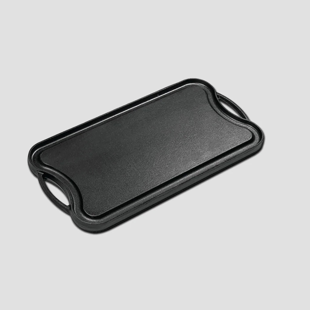 Cast Iron Griddle Hot Plate Set Premium 2X 50.8cm Ridged BBQ Stovetop Grill Pan