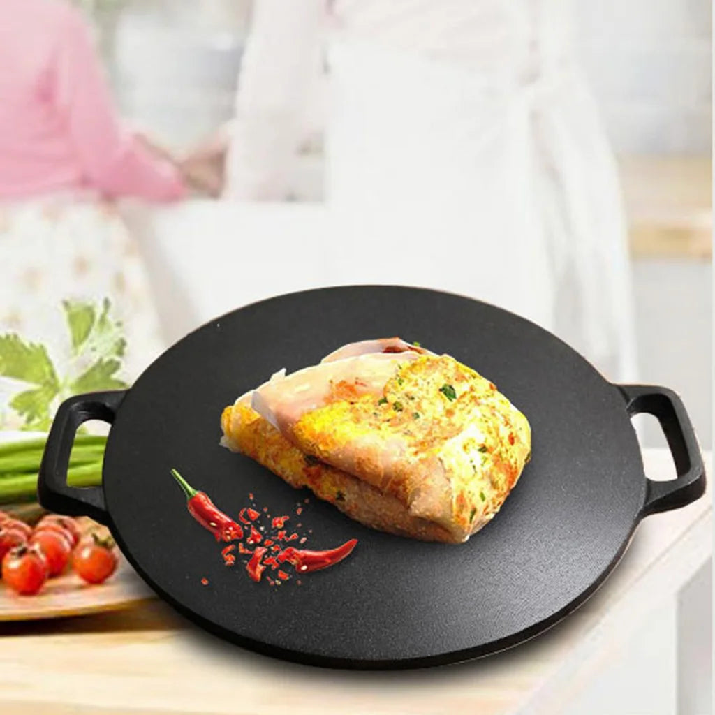 Cast Iron Induction Crepes Pan Baking Cookie Pancake Pizza Bakeware - Premium