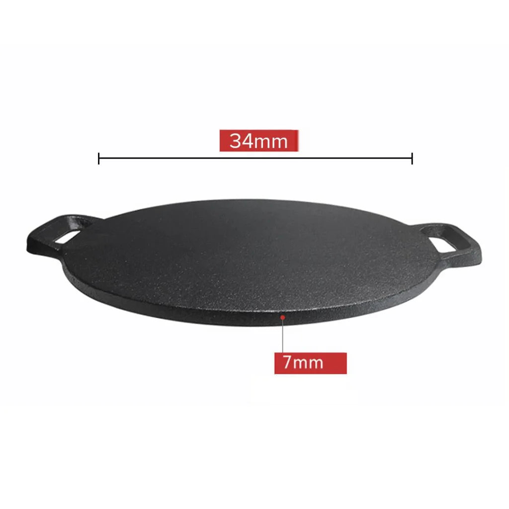 Cast Iron Induction Crepes Pan Baking Cookie Pancake Pizza Bakeware - Premium