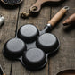 Cast Iron Multi-Portion Omelet Pan Set Premium 2X 4 Mold Breakfast Fried Egg Pancake