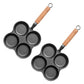 Cast Iron Multi-Portion Omelet Pan Set Premium 2X 4 Mold Breakfast Fried Egg Pancake