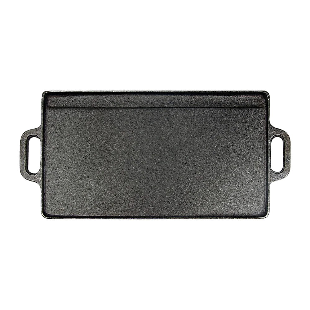 Cast Iron Reversible Griddle Plate 46x22cm BBQ Hob Cooking
