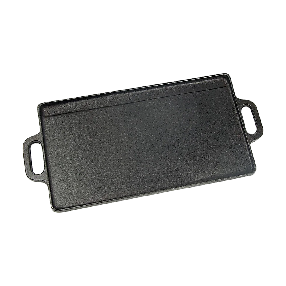 Cast Iron Reversible Griddle Plate 46x22cm BBQ Hob Cooking
