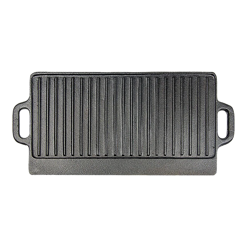 Cast Iron Reversible Griddle Plate 46x22cm BBQ Hob Cooking