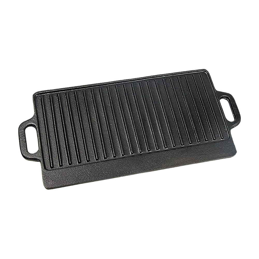 Cast Iron Reversible Griddle Plate 46x22cm BBQ Hob Cooking