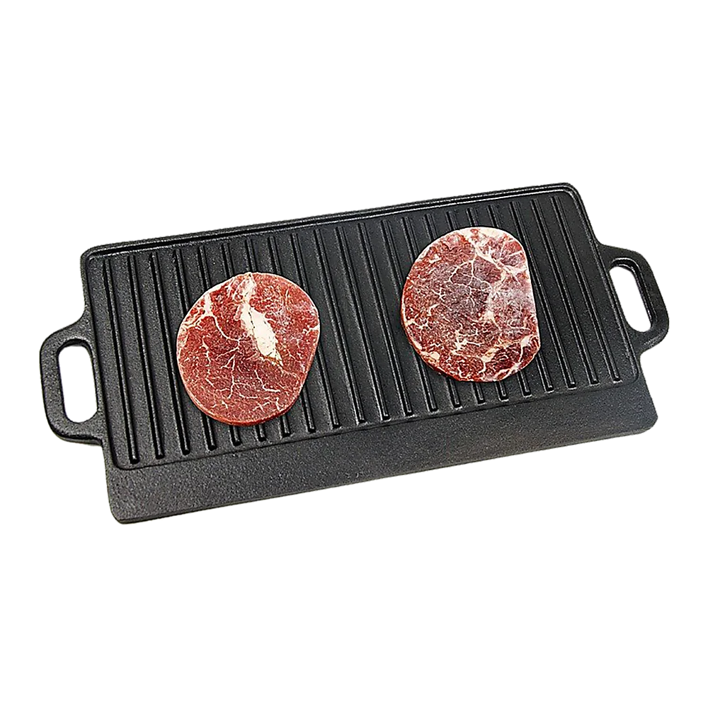Cast Iron Reversible Griddle Plate 46x22cm BBQ Hob Cooking