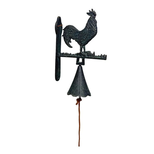 Cast- Iron Rooster Doorpost w Bell 30cm - Pet Care > Farm