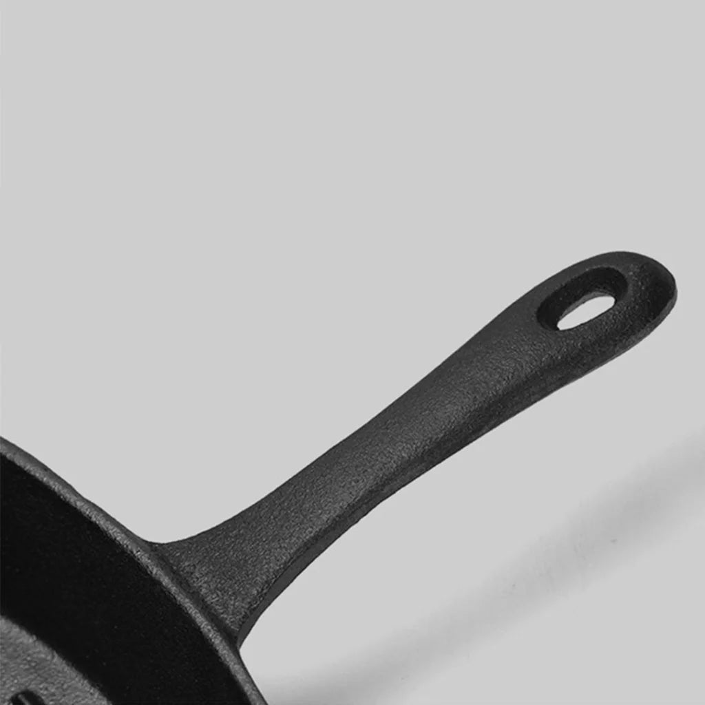 Cast Iron Steak Frying Pan Premium 26cm Square Ribbed Skillet Sizzle Platter with Handle